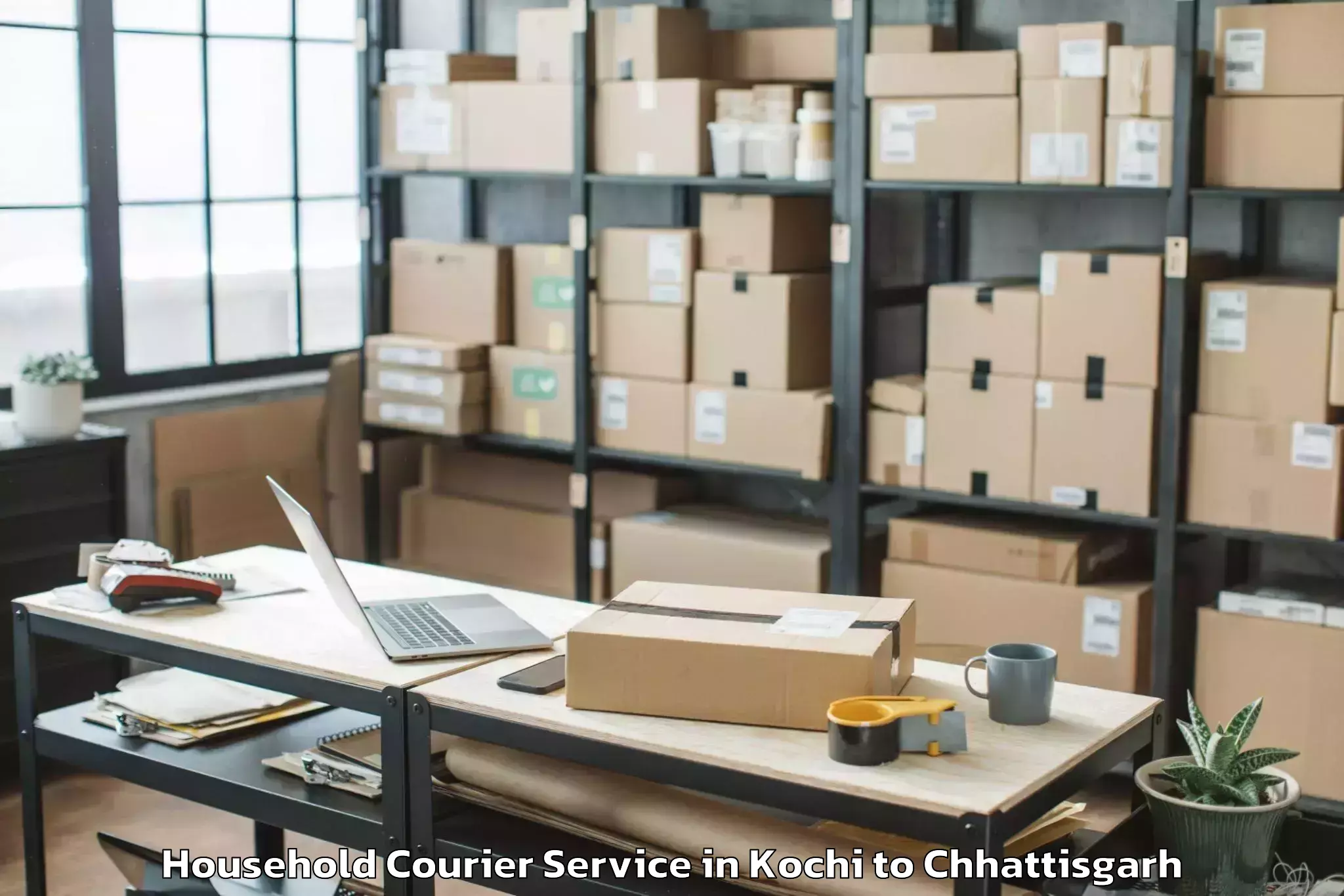 Quality Kochi to Kalinga University Raipur Household Courier